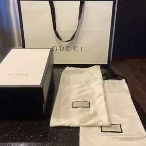 Gucci shoe box, dust bags, store bag